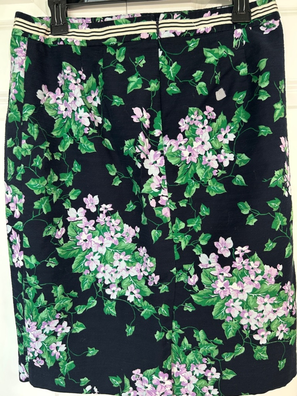 Talbots Black Floral Midi Skirt with Pink & Green Bouquet Print - Picture 4 of 7